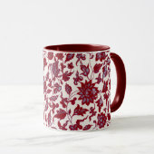 Rood en Blauw  Bloemen Mok Cup (Voorkant rechts)