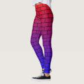 Rood en Blauw Bricks Muurpatroon Leggings (Links)