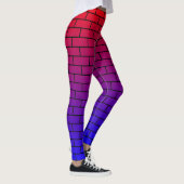 Rood en Blauw Bricks Muurpatroon Leggings (Rechts)