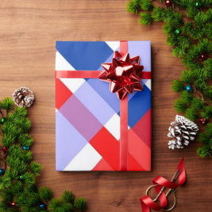 Rood en blauw Buffalo Plaid Wrapping Paper Cadeaupapier