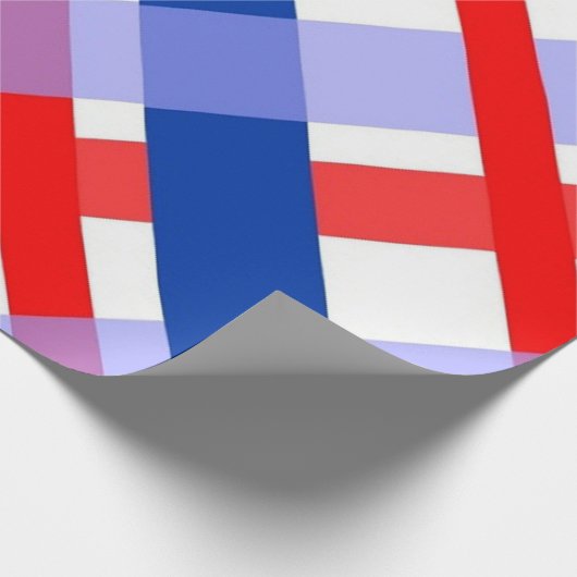Rood en blauw Buffalo Plaid Wrapping Paper Cadeaupapier (Hoek)
