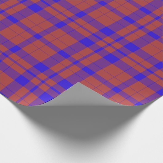 Rood en blauw Buffalo Plaid Wrapping Paper Cadeaupapier (Hoek)