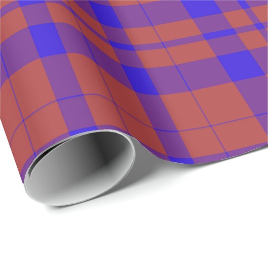 Rood en blauw Buffalo Plaid Wrapping Paper Cadeaupapier (Rol Hoek)