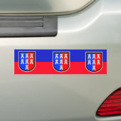 Rood en blauw bumpersticker (Op auto)