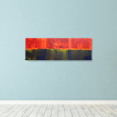 Rood en blauw canvas afdruk (Insitu (Houten vloer))