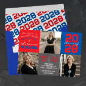 Rood en Blauw Chalkboard 3 Foto Afstuderen Kaart