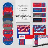 Rood en Blauw Chalkboard Afstuderen Retouradres Etiket