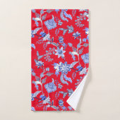 Rood en blauw Chintz Bad Handdoek (Handdoek)