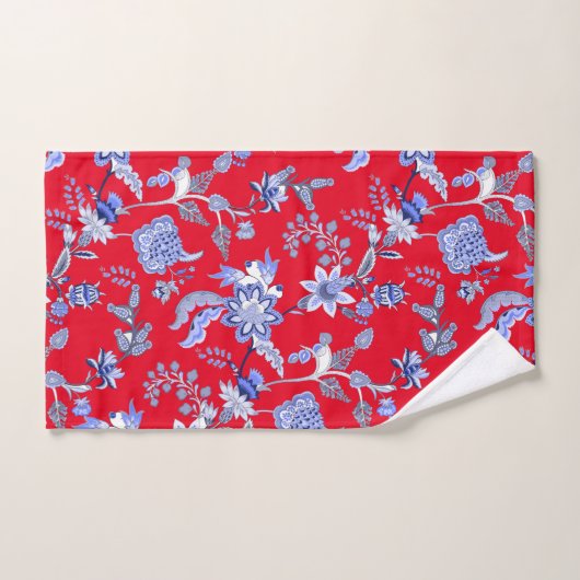Rood en blauw Chintz Bad Handdoek (Handdoek)