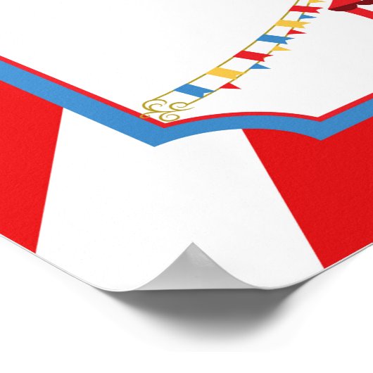 Rood en blauw Circus Carnival Birthday Welkomsttek Poster (Hoek)