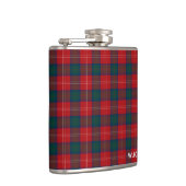 Rood en Blauw Clan Chisholm Tartan Monogram Heupfles (Rechts)