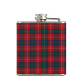 Rood en Blauw Clan Chisholm Tartan Monogram Heupfles (Achterkant)