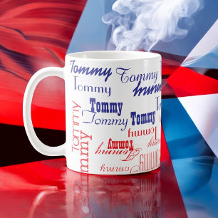 Rood en blauw, Creëer je eigen naampatroon Koffiemok