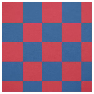 Rood- en blauw dambordpatroon stof