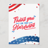 Rood en Blauw Dank U Wel Gedaan Werkdag Arbeidsdag Briefkaart (Voorkant)