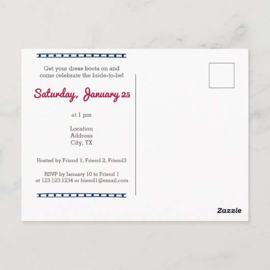 Rood en blauw De laatste uitnodiging van de Bride (Achterkant)