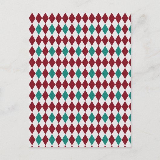 Rood- en blauw diamantglitter briefkaart (Voorkant)