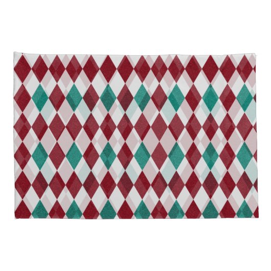 Rood- en blauw diamantglitter kussensloop (Achterkant-Rechts)