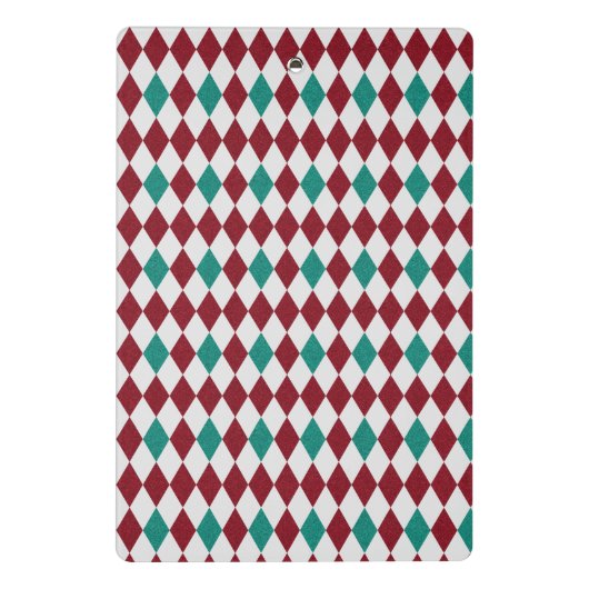 Rood- en blauw diamantglitter mini klembord (Achterkant)