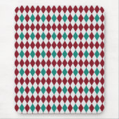 Rood- en blauw diamantglitter muismat (Voorkant)