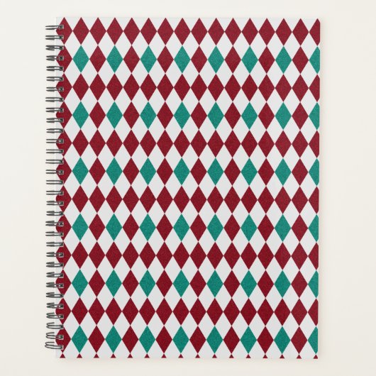 Rood- en blauw diamantglitter planner (Voorkant)
