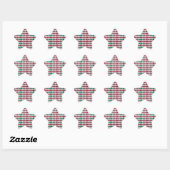 Rood- en blauw diamantglitter ster sticker (Vel)