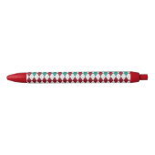 Rood- en blauw diamantglitter zwarte inkt pen (Voorkant)
