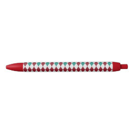 Rood- en blauw diamantglitter zwarte inkt pen