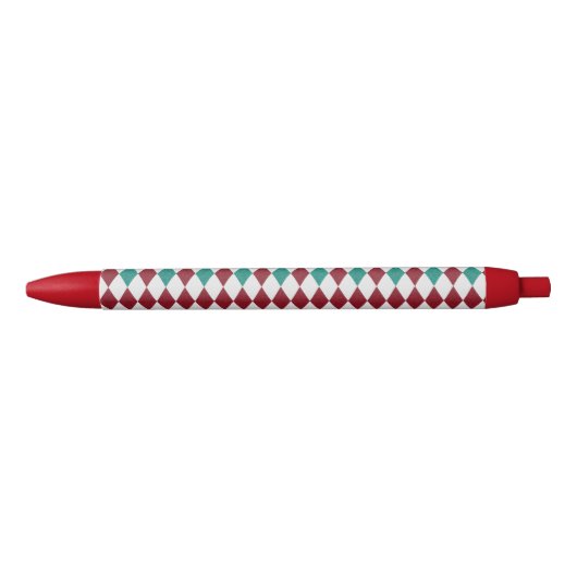 Rood- en blauw diamantglitter zwarte inkt pen (Voorkant)