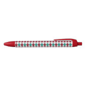 Rood- en blauw diamantglitter zwarte inkt pen (Bovenkant)