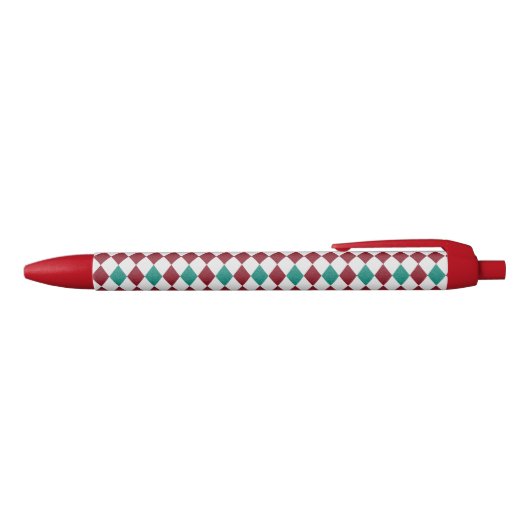 Rood- en blauw diamantglitter zwarte inkt pen (Bovenkant)