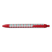 Rood- en blauw diamantglitter zwarte inkt pen (Achterkant)