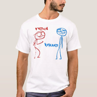 Rood en blauw - Dick Figures Funny T-shirt