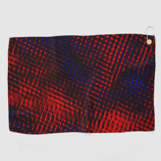 Rood en blauw doorgesneden. golfhanddoek (Horizontaal)