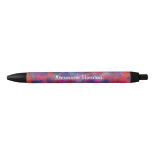 Rood en blauw druppels Abstract ontwerp zwarte ink Inkt Pen