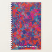 Rood en blauw druppels Abstract ontwerpplanner Planner (Voorkant)