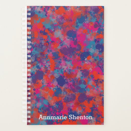 Rood en blauw druppels Abstract ontwerpplanner Planner (Voorkant)