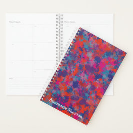 Rood en blauw druppels Abstract ontwerpplanner Planner