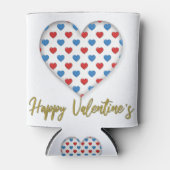 Rood- en blauw elegant hartvormig blikjeskoeler (Voorkant)