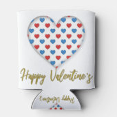 Rood- en blauw elegant hartvormig blikjeskoeler (Achterkant)