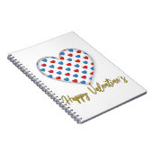 Rood- en blauw elegant hartvormig notitieboek (Rechterzijde)