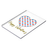 Rood- en blauw elegant hartvormig notitieboek (Linkerzijde)