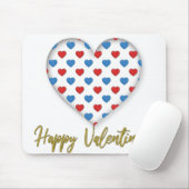 Rood en Blauw Ellegant Hartvorm Muismat (Met muis)