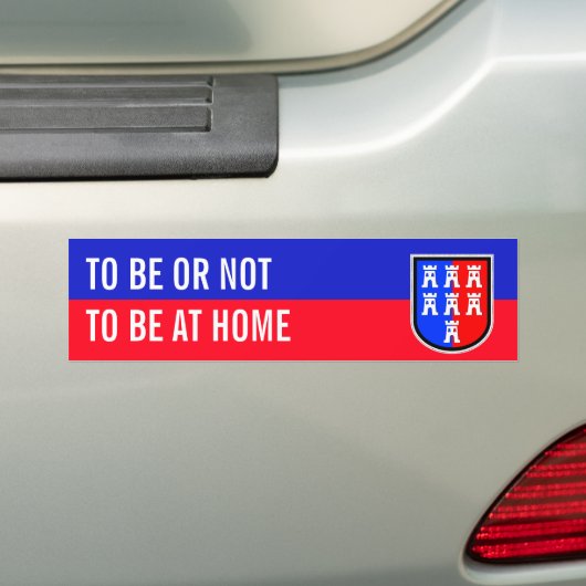 Rood en blauw en wit bumpersticker (Op auto)