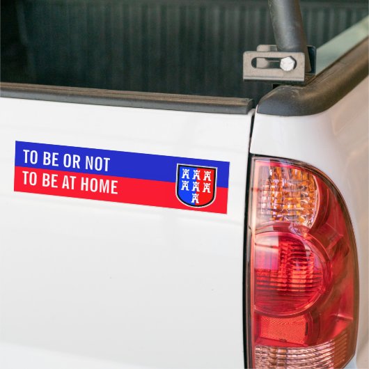Rood en blauw en wit bumpersticker (Op Truck)