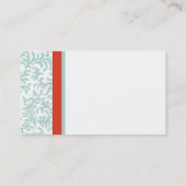 Rood- en blauw-Floral-Damasekaart Visitekaartje (Achterkant)