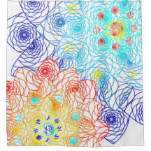 Rood en blauw Floral