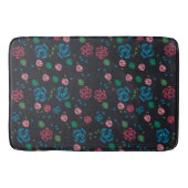 rood en blauw Floral Patroon Badmat (Voorkant)