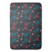 rood en blauw Floral Patroon Badmat (Voorkant Verticaal)