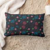  rood en blauw Floral Patroon Kussen (Deken)